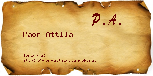 Paor Attila névjegykártya